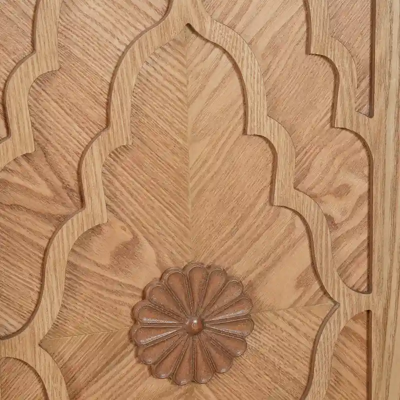 Large Floral Carved Storage Cabinet - Sideboard Buffet
