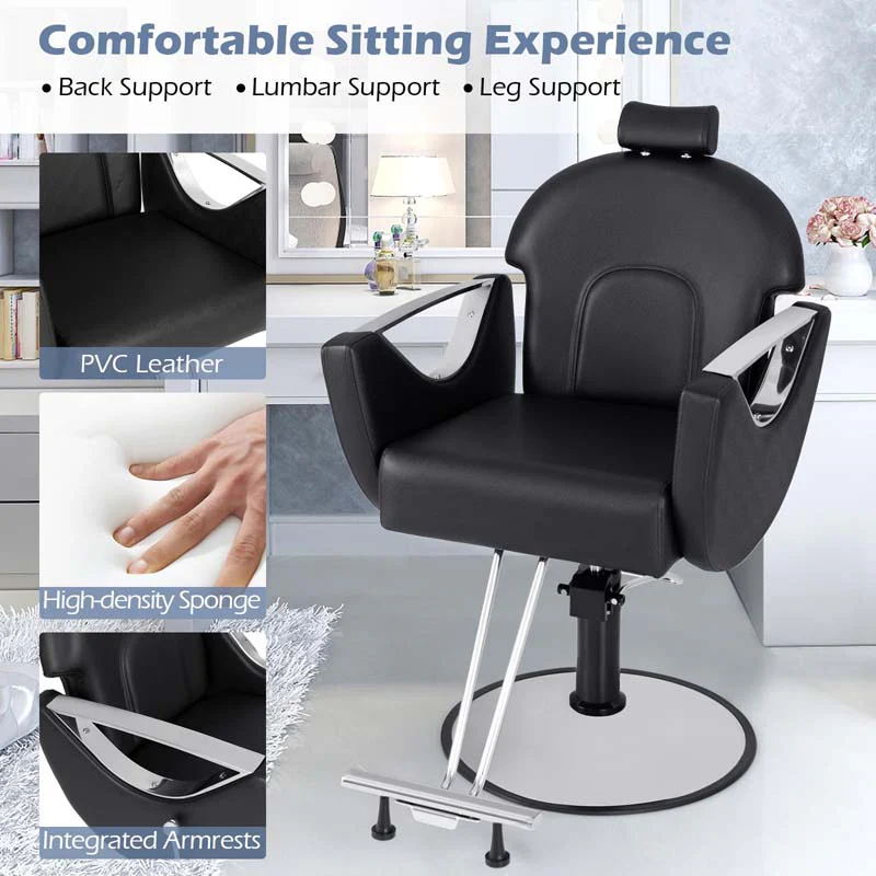 Eletriclife 360° Swivel Reclining Salon Chair for Hair Stylist