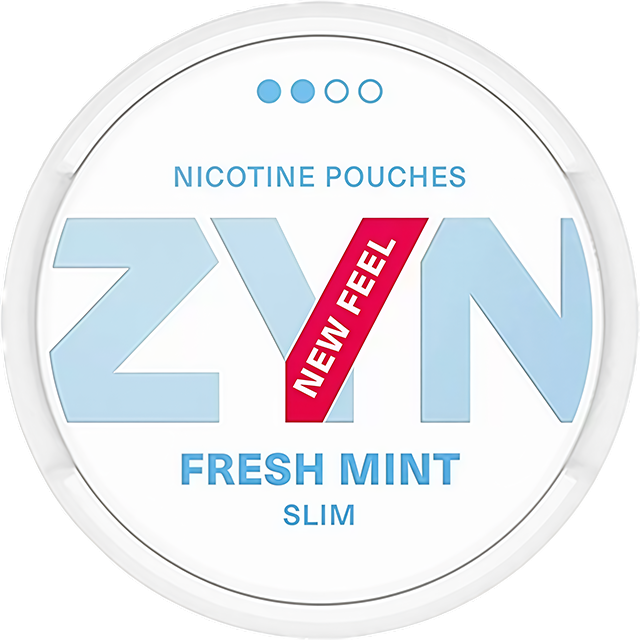 ZYN Freshmint 6.5mg nicotine pouches — Slim can with 21 normal-strength peppermint moist pouches
