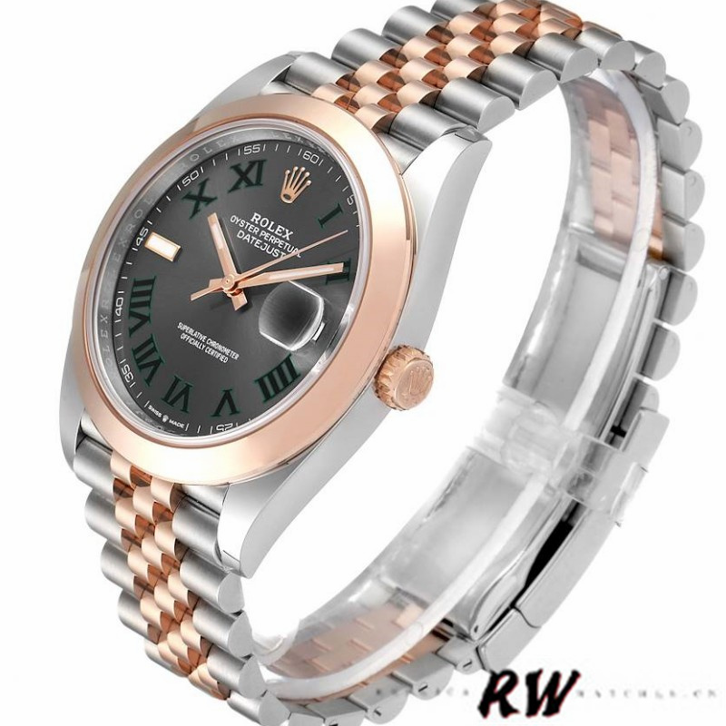 Rolex Datejust 126301 Rose Gold Slate Grey Wimbledon Dial 41MM Mens Replica Watch