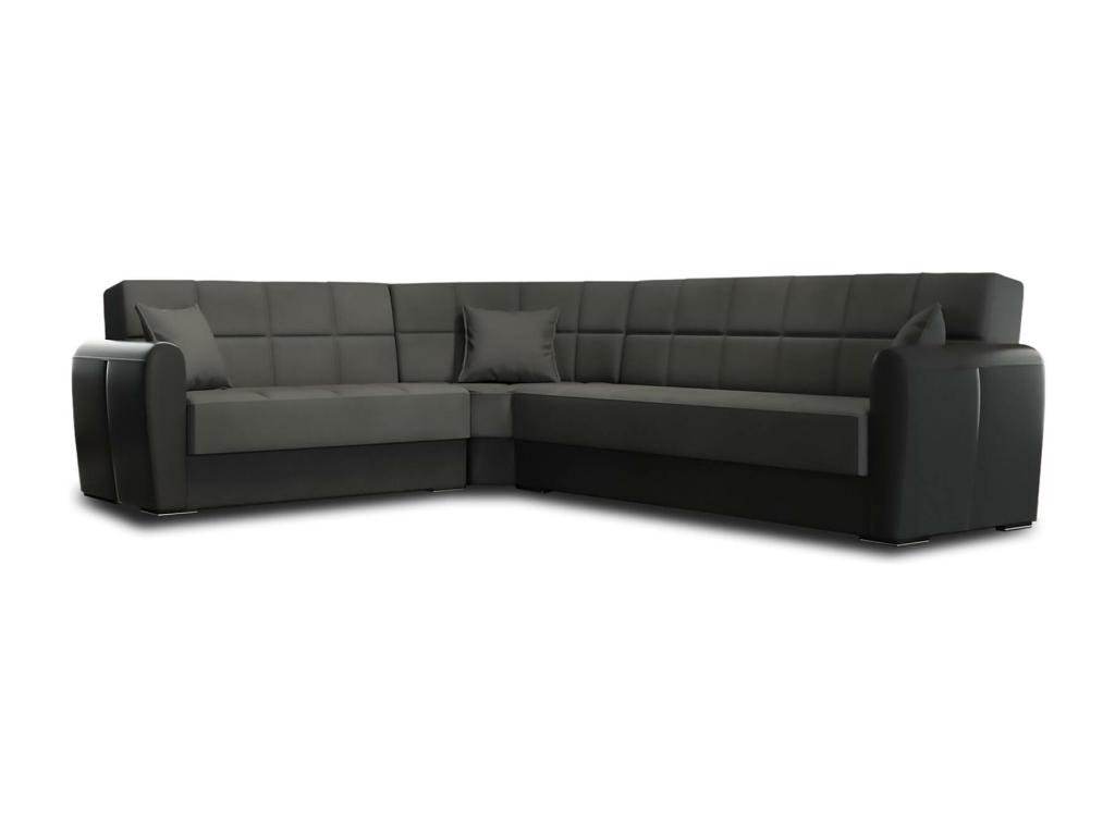 Sofá cama æ Sofá cama rinconera con almacenaje en ecopiel y tela Sofá de salón con apertura clic-Decocasaes y península reversible 305x238h91 kege99655