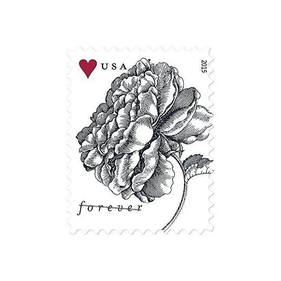 2015 Vintage Rose Forever Postage Stamps Sheet First-Class Postage(25 Sheet of (500 Pcs))