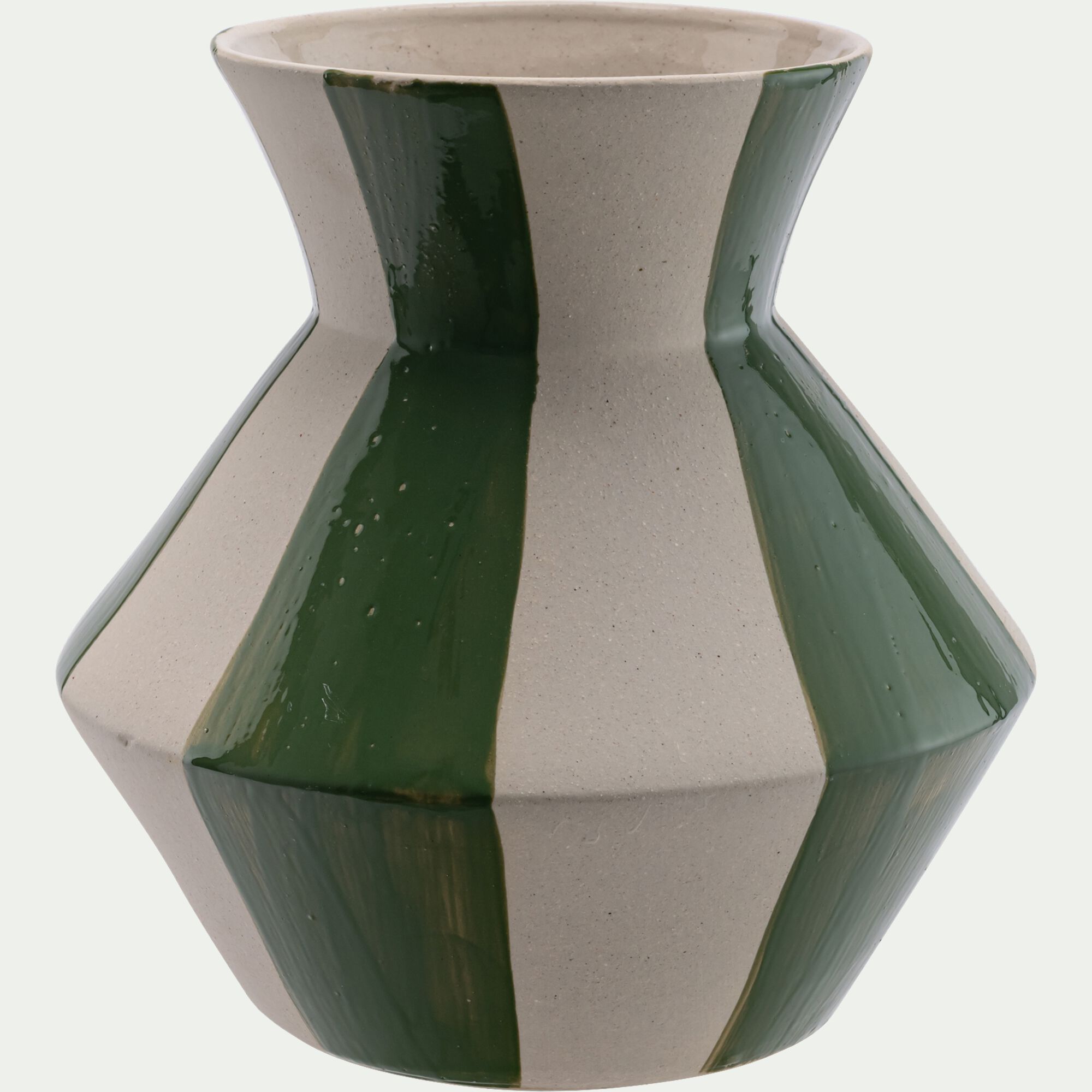 CAMPECHE - Vase contemporain en grès H24cm - vert