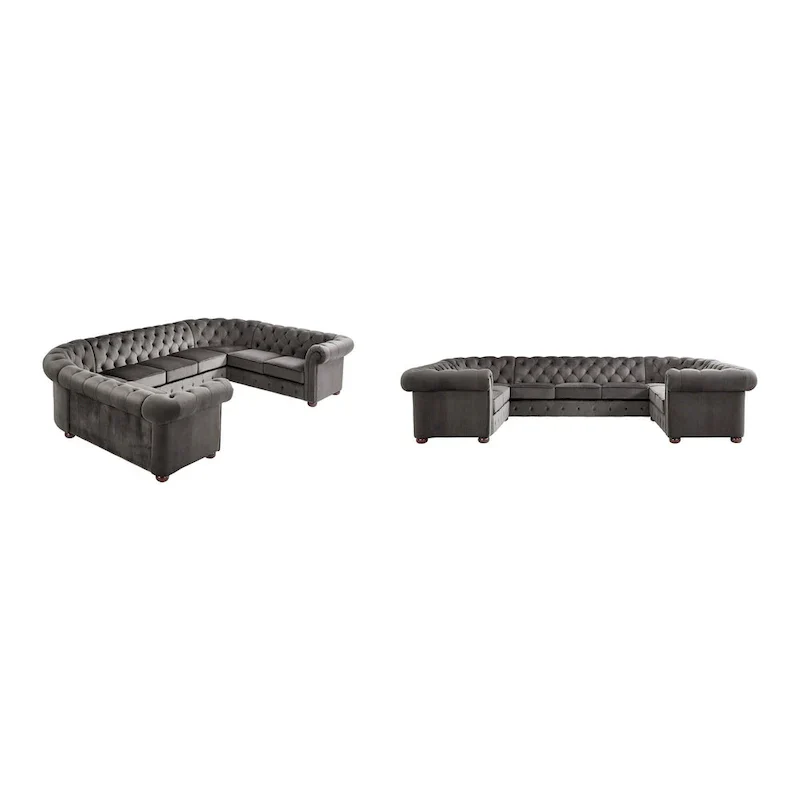 Gdansk 9-Person U-Shaped Chesterfield Sectional Sofa