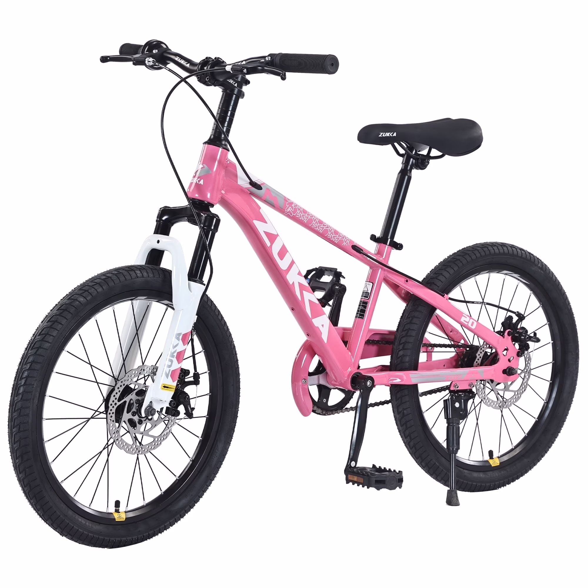 Zukka 20 in Kids Mountain Bike Steel Frame Hardtail Bicycle for Child Aged 7 - 10 Years Pink(Pink/20")