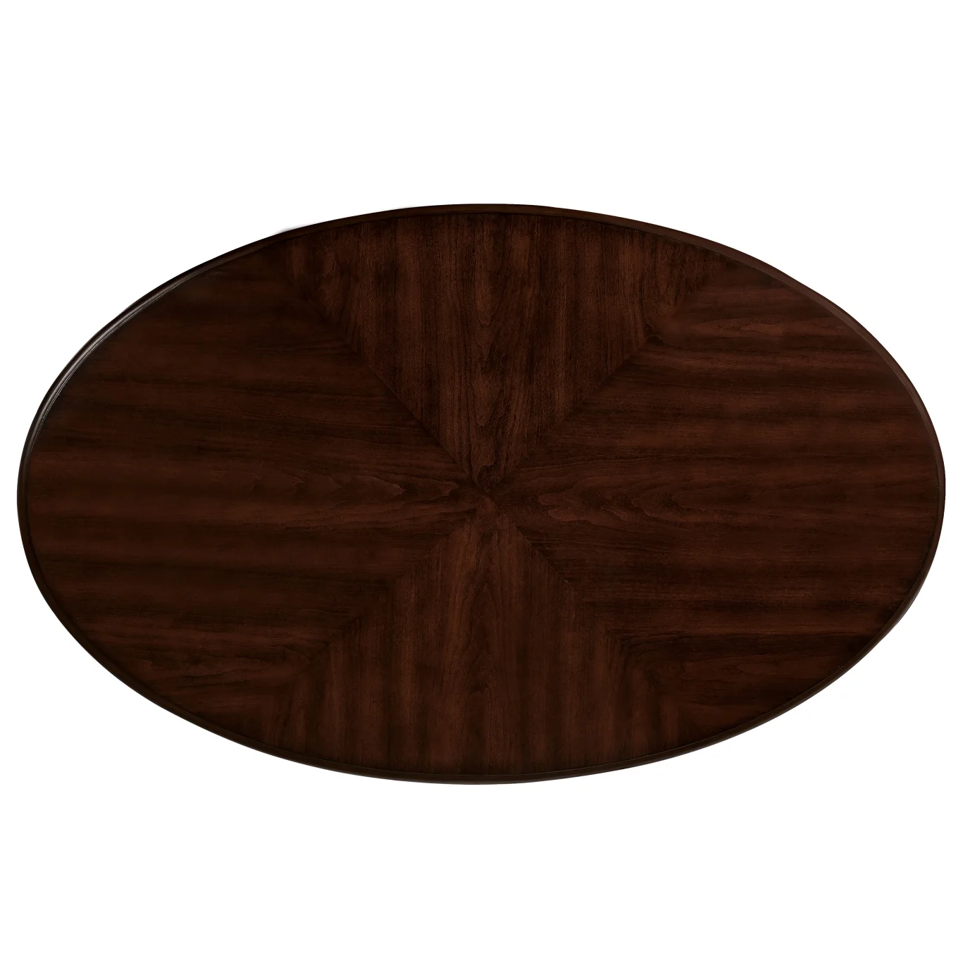 42" Oval Coffee Table with Storage Shelf, 2-Tier Solid Wood Cocktail Tea Table, Traditional Retro Center Table for Living Room, Bearing 400LBS, Cherry - Image 9