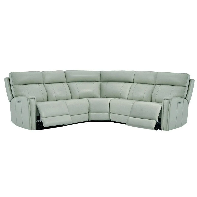 104" 3-Color Genuine Leather Power Reclining Sectional Sofa with Zero Gravity Feature, USB & USB-C Ports, and 2 Stationary Armless Chairs
