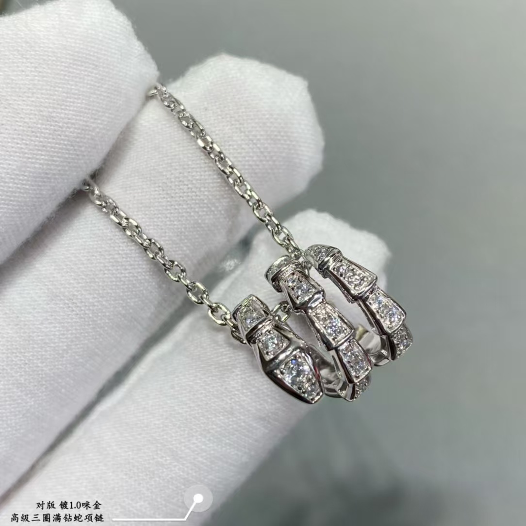 Bvlgari Serpenti Viper Necklace - Full Diamond - Original Replica Club
