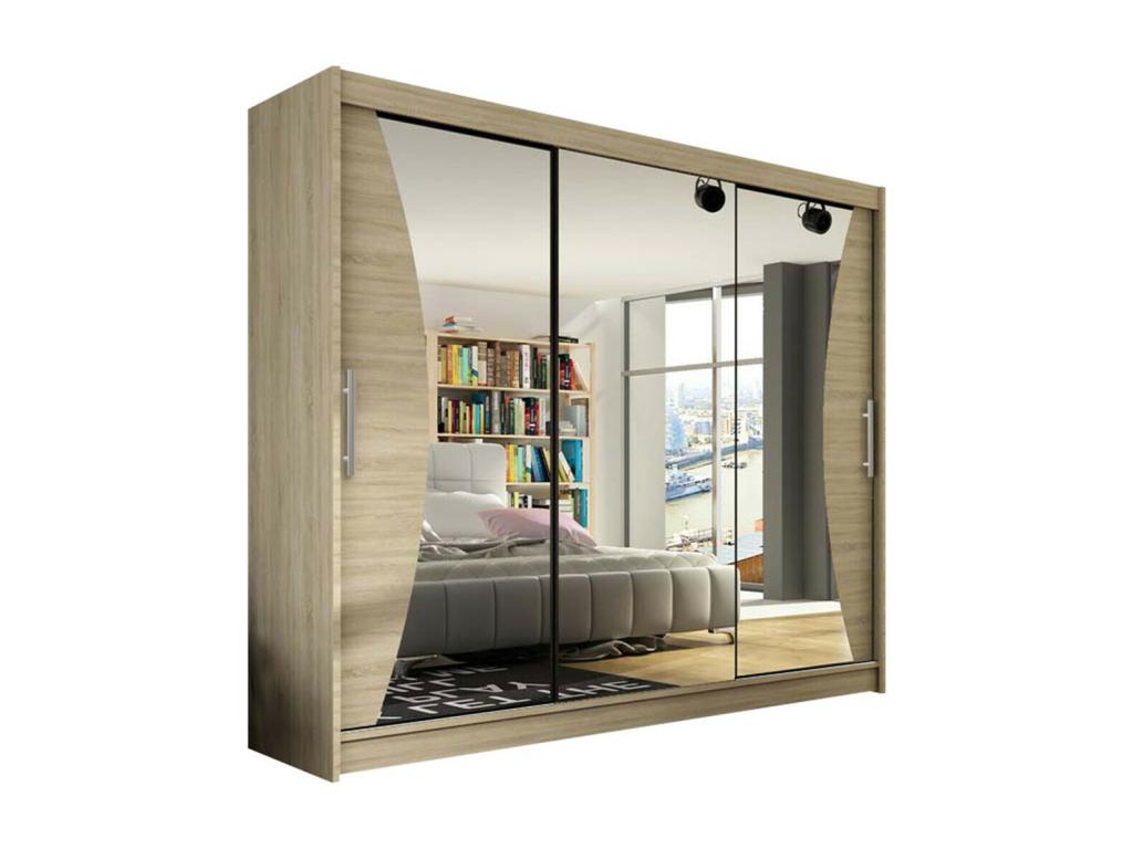 Armario 120 - Roble Abodeia - 215x250x58cm - Puertas de armario Correderas