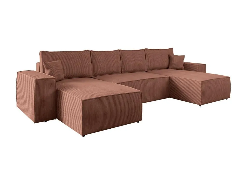 Sofá rinconero Homepleno 109 Rosa Función de descanso Caja de ropa de cama 370x181x94cm 48853ywme