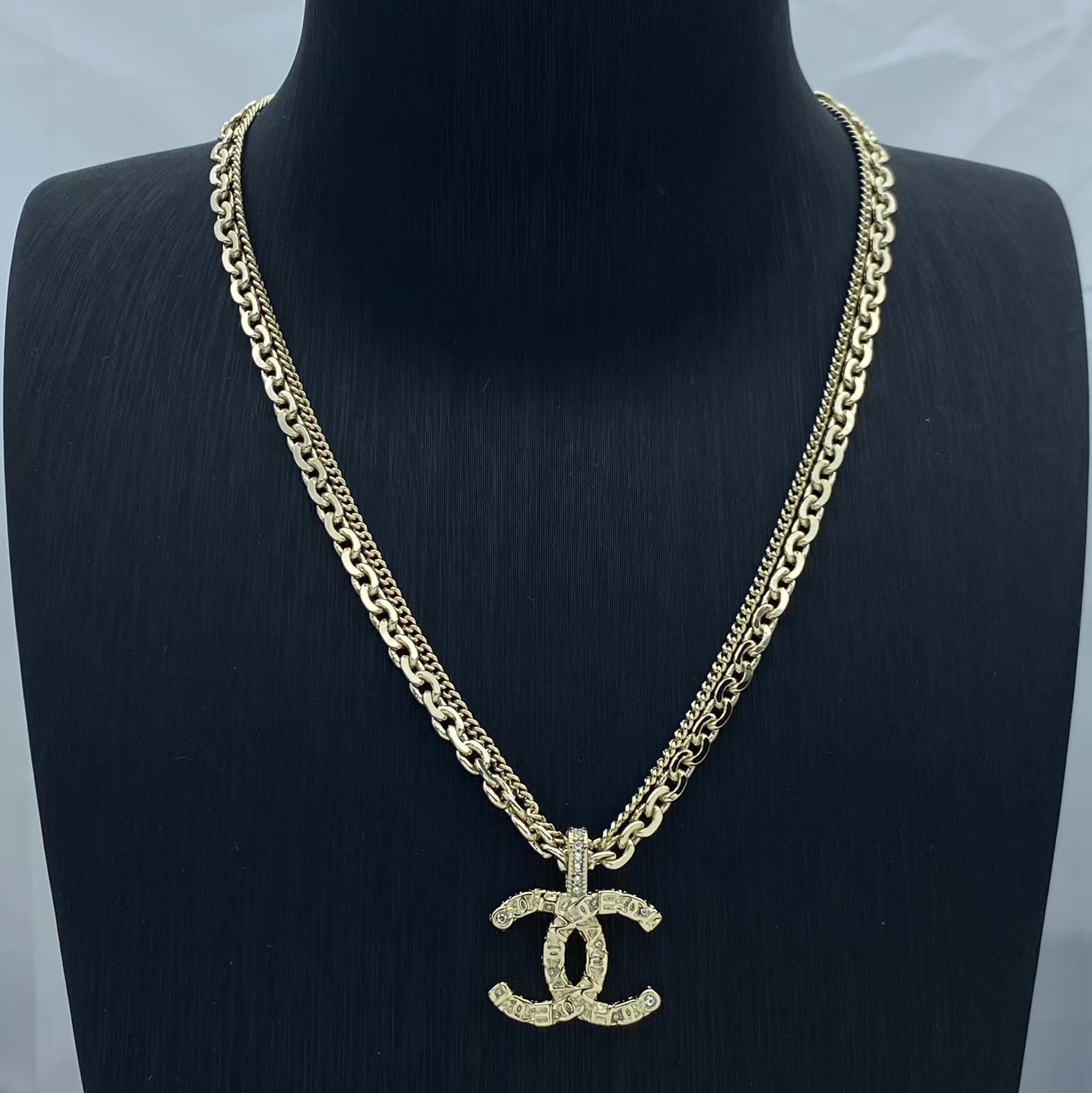 Chanel Mixed Thin and Chunky Cuban Chain Necklace - Original Replica Club