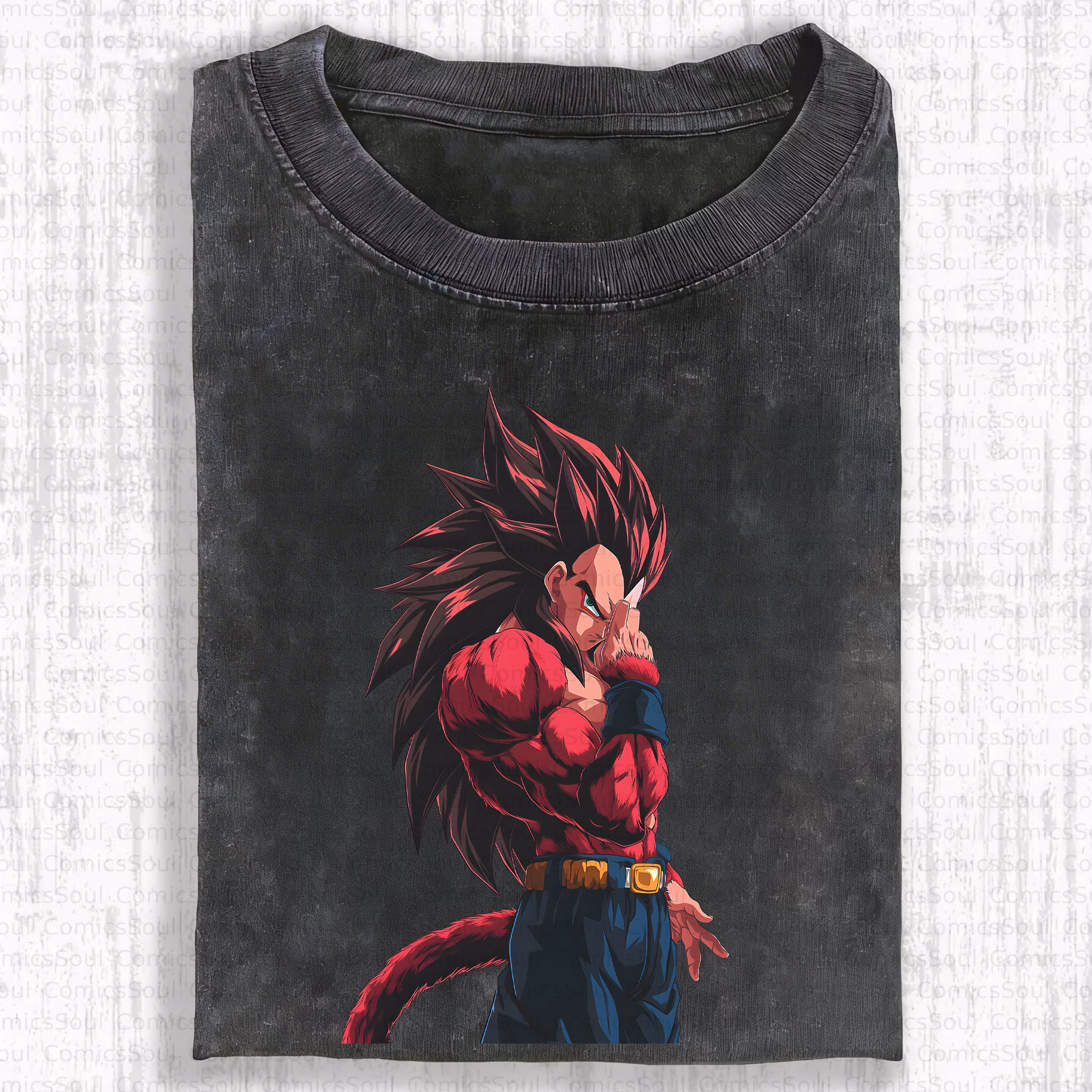 Unisex Anime Inspired Vintage Washed T-Shirt