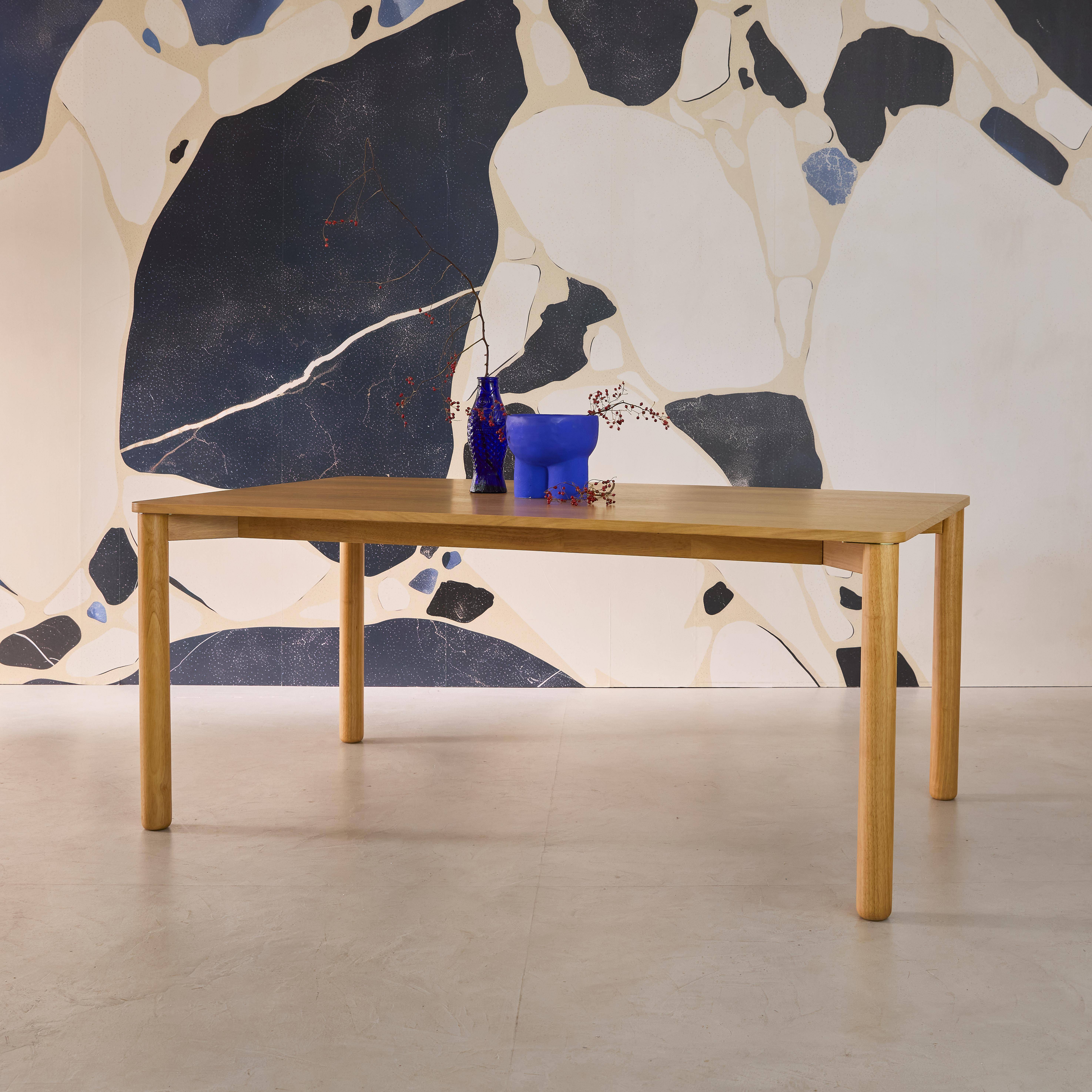 Solene - Mesa de comedor rectangular madera, 6 plazas