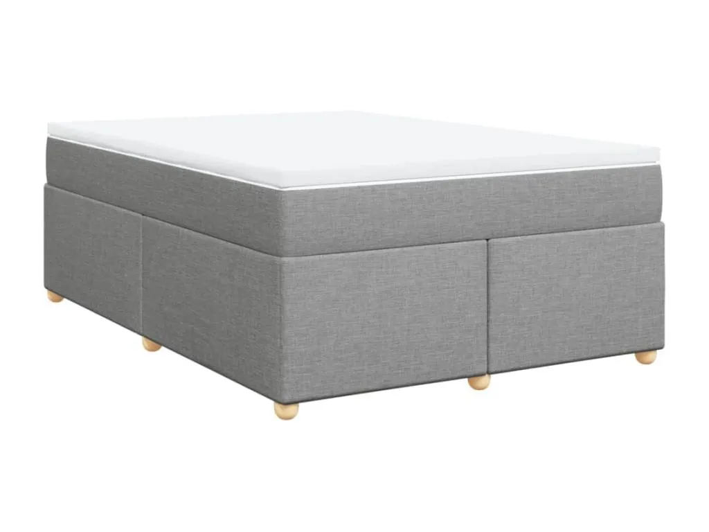 Cama box spring con colchón tela gris claro 140x200 cm dzh3521882