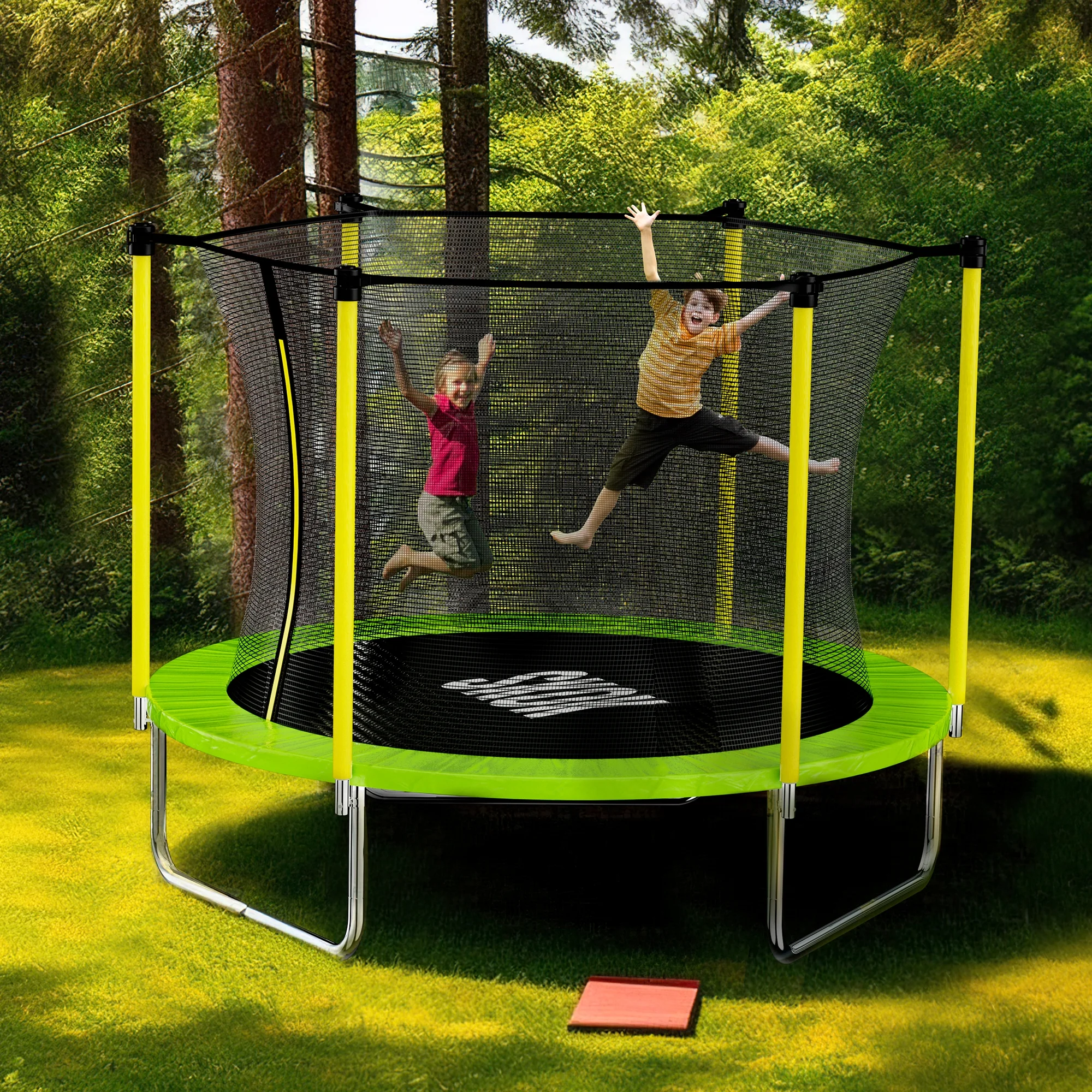 SKOK 8FT Large Cage Trampoline with Safety Enclosure Netting for Kids and Adults, 400LBS Capacity - Image 7