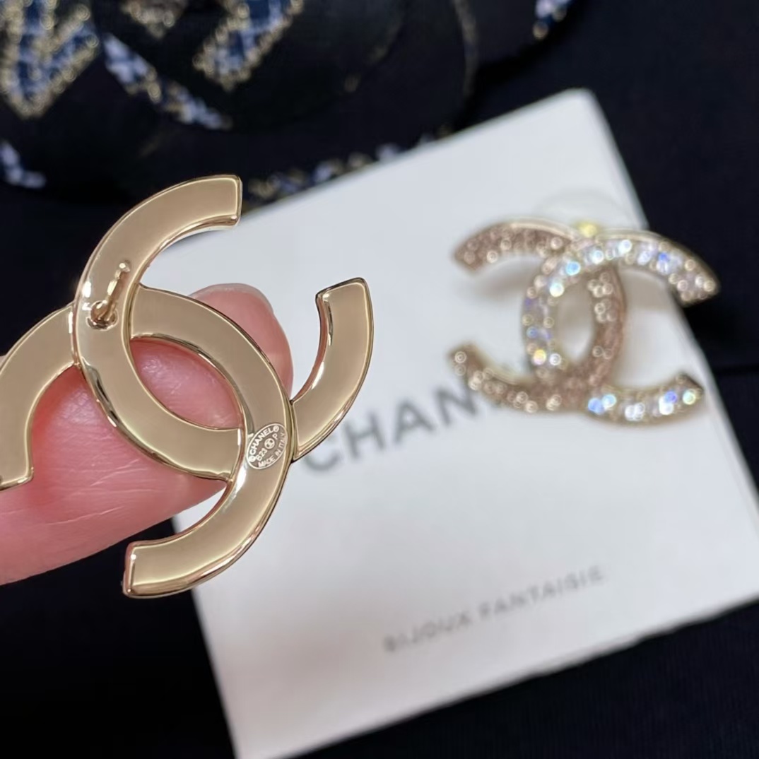 Chanel Single C Paved Diamond Earrings - Original Replica Club