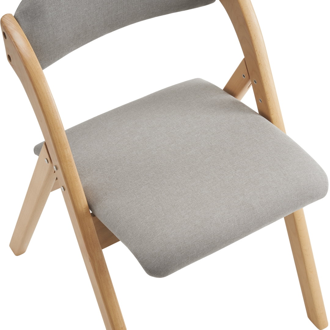 Folding Chairs 2 Pack Wooden Folding Chairs with Padded Seats and Back, Portable Stackable Dining Chairs Set of 2 Folding Chairs Ideal for Kitchen Office Wedding Party Picnic, Khaki - Image 6