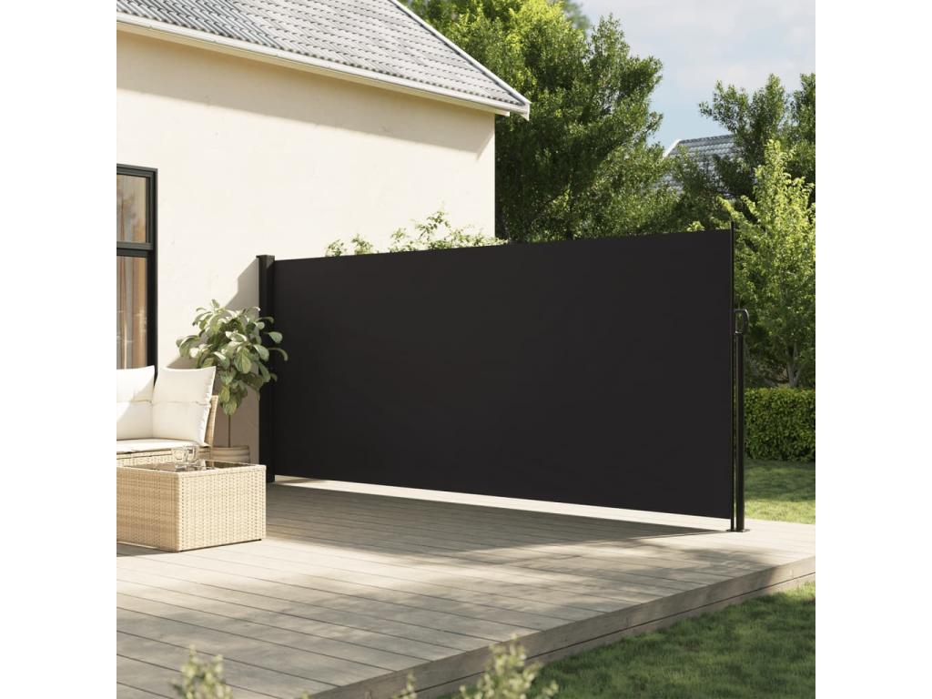 Toldo lateral retráctil negro 180x600 cm