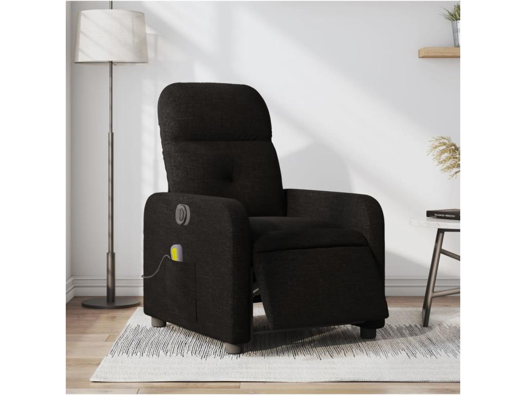 Sillón reclinable de masaje eléctrico tela negro