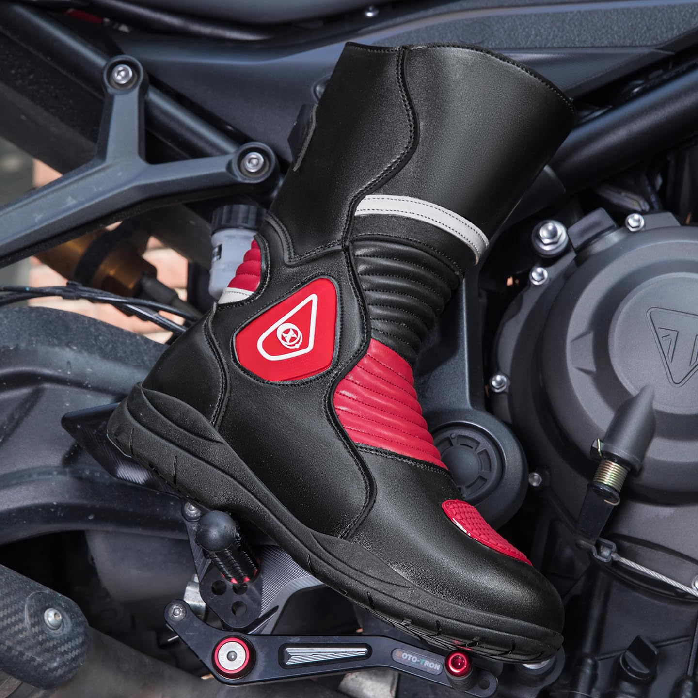 Motorcycle Riding Boots Motorcycle Leather Boots for Men Protection Anti Slip Racing Sports Boots - image 6