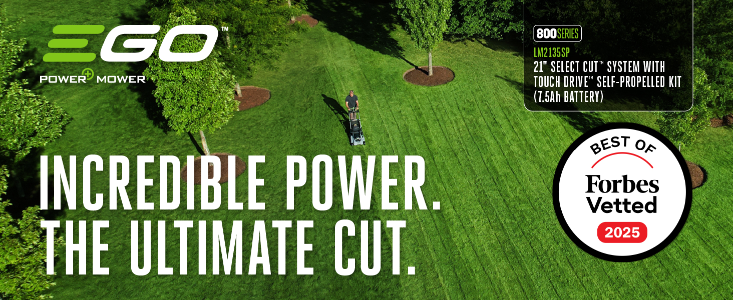 large yard being cut with ego mower