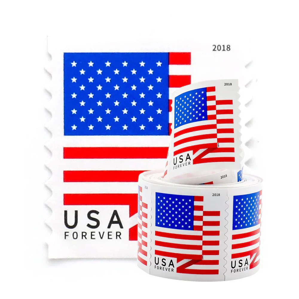 2018 U.S. Flag Forever Stamps - 100 Pcs/Coil Roll (Self-Adhesive)(1 Coil / (100 Stamps))