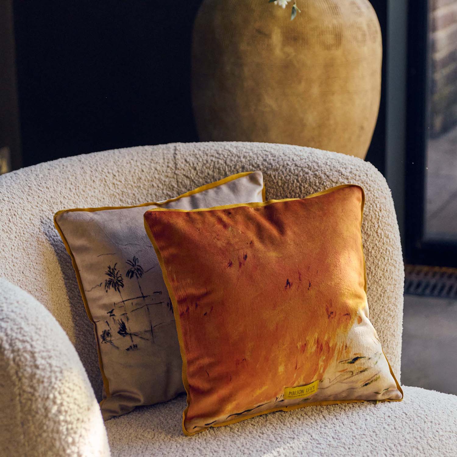 Bicyclette Velvet Cushion