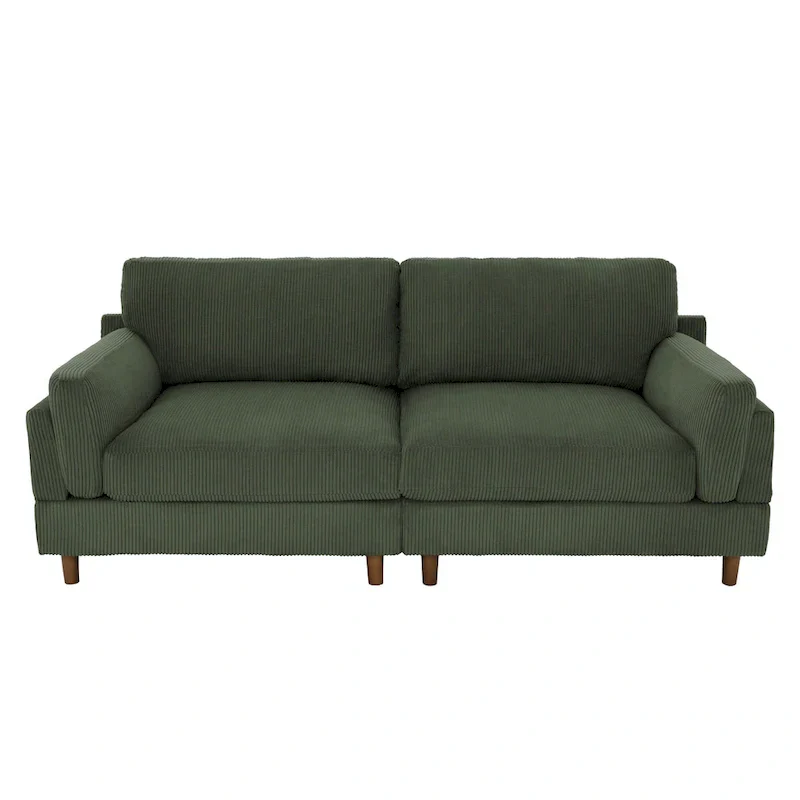 90-Inch Oversized Corduroy Sofa for Living Room with Reversible Cushions
