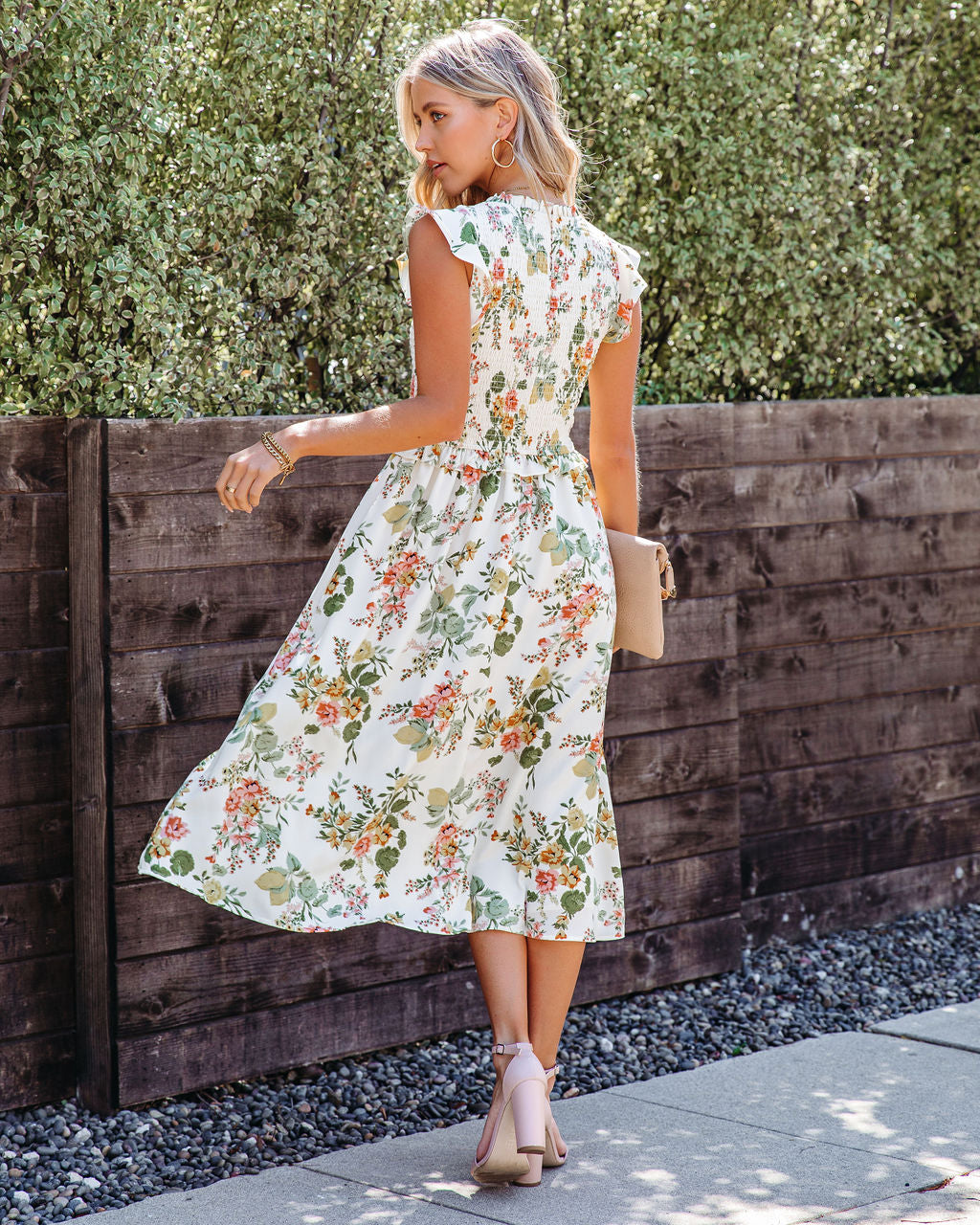 Lester Floral Smocked Midi Dress - Se7enfashion