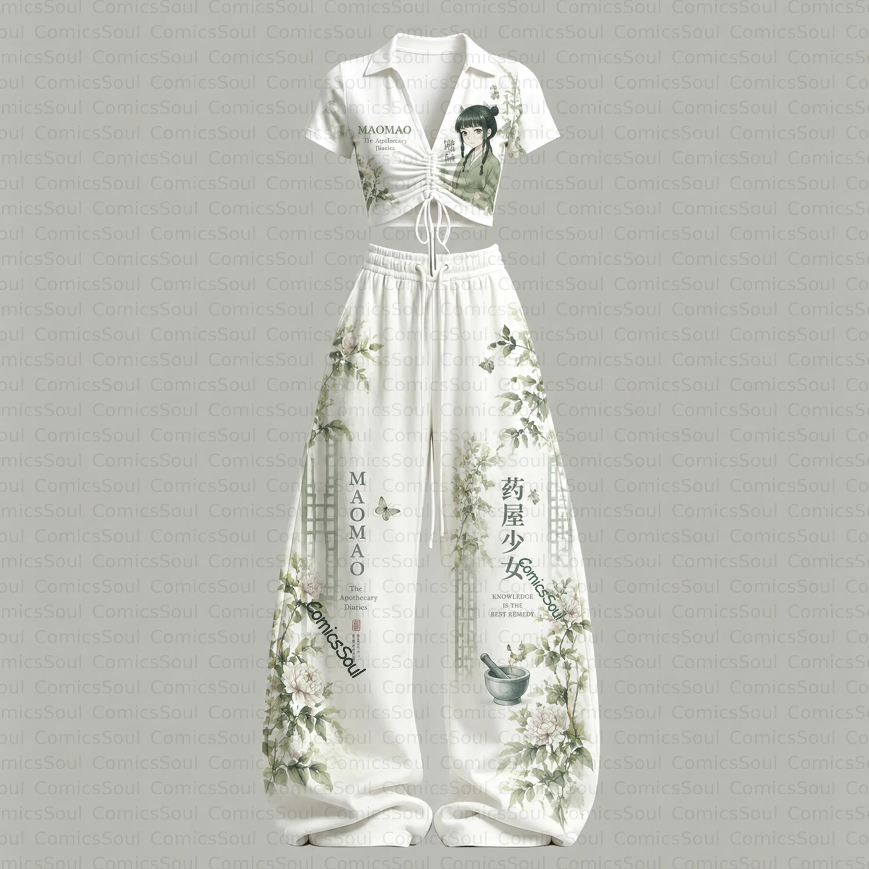 The Apothecary Diaries Drawstring Short Sleeve Top & Long Pants Two-Piece Set TeeThreads Sustain the Scene with Custom Apparel