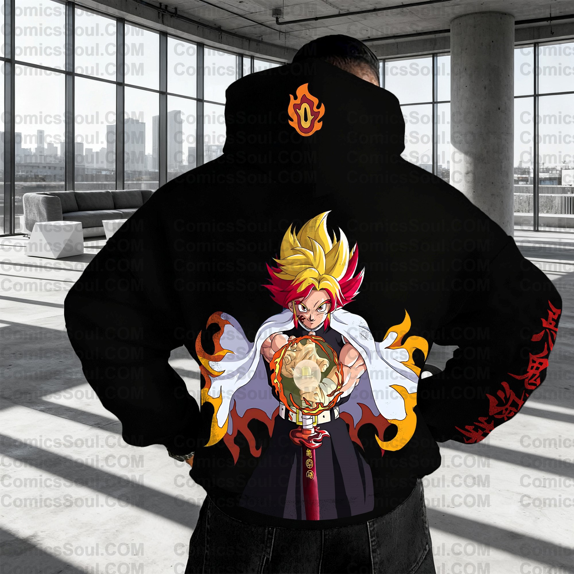 Plus Velvet Unisex Anime Graphic Streetwear Vintage Hoodie