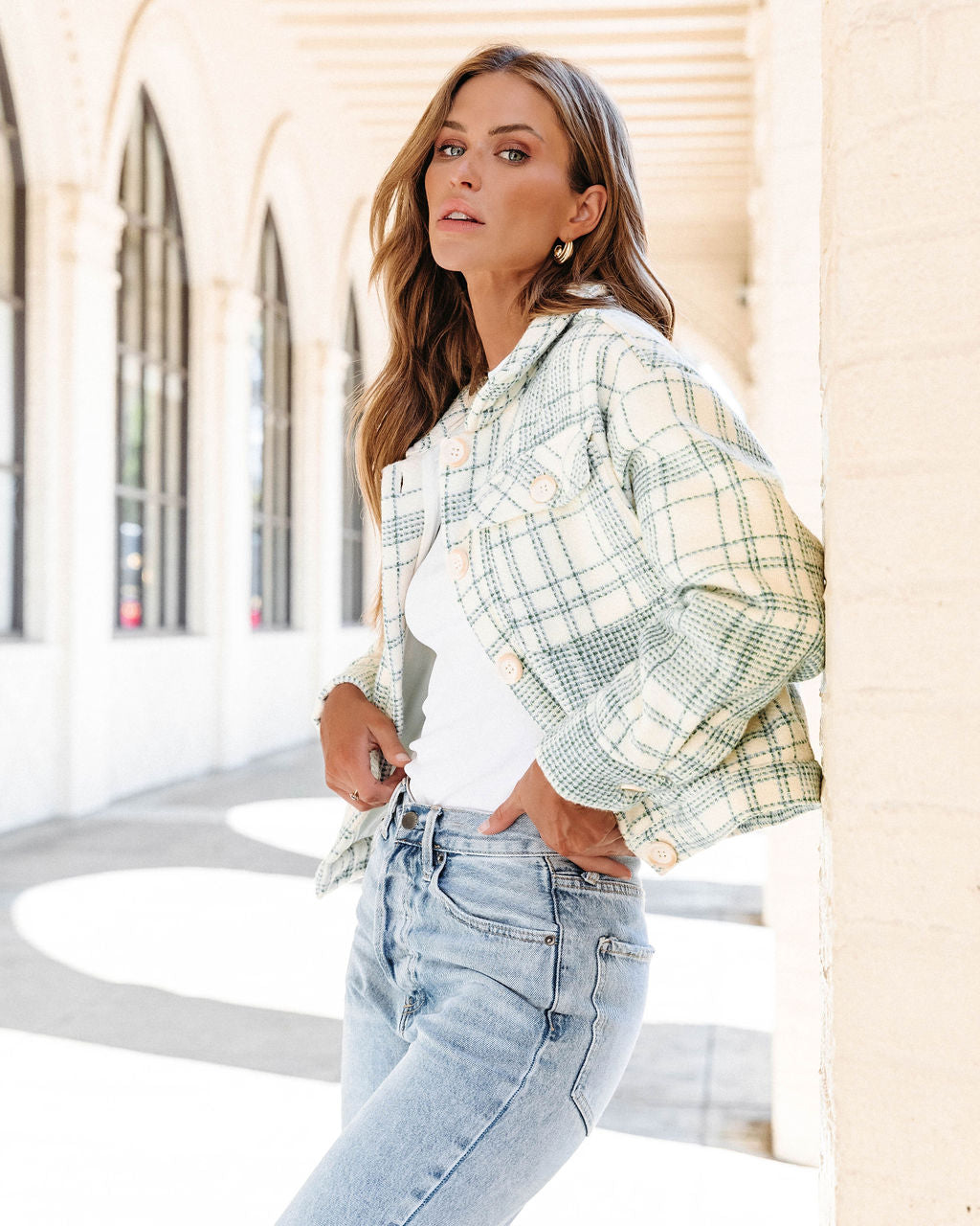 Gilmore Pocketed Plaid Jacket - Se7enfashion
