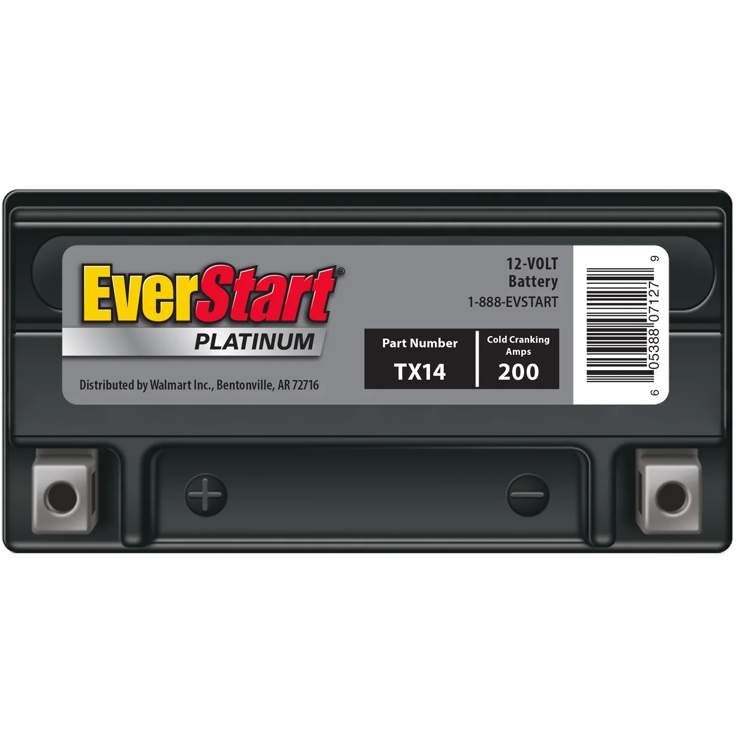 EverStart Platinum BOXED AGM Power Sport Battery, Group Size TX14 12 Volt, 200 CCA