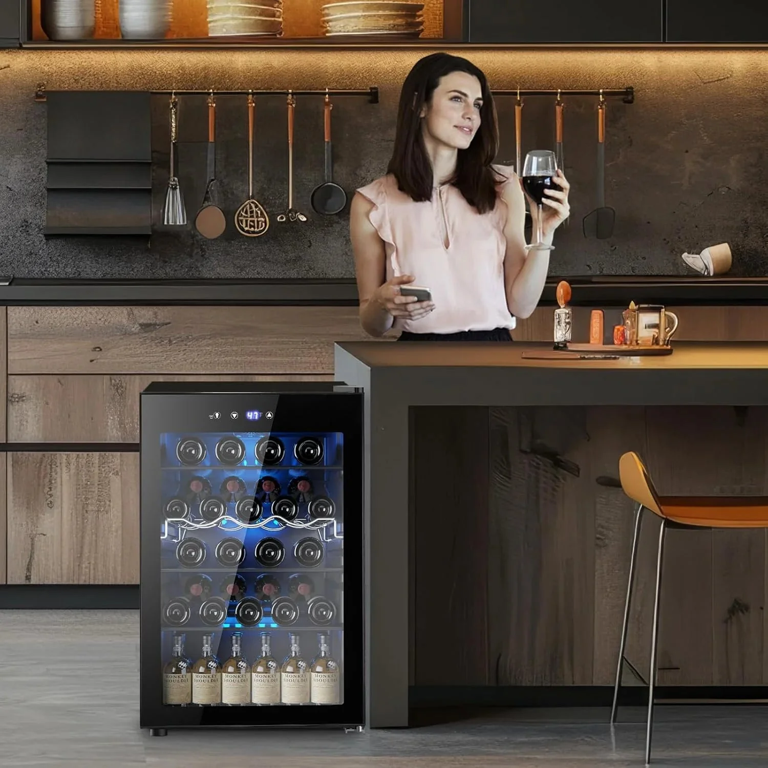 Mini Fridge 130 Can Beverage Refrigerator Cooler, 3.2 Cu.Ft Drink Fridge for Soda Wine Beer, Adjustable Temperature Control for Home Office, Black