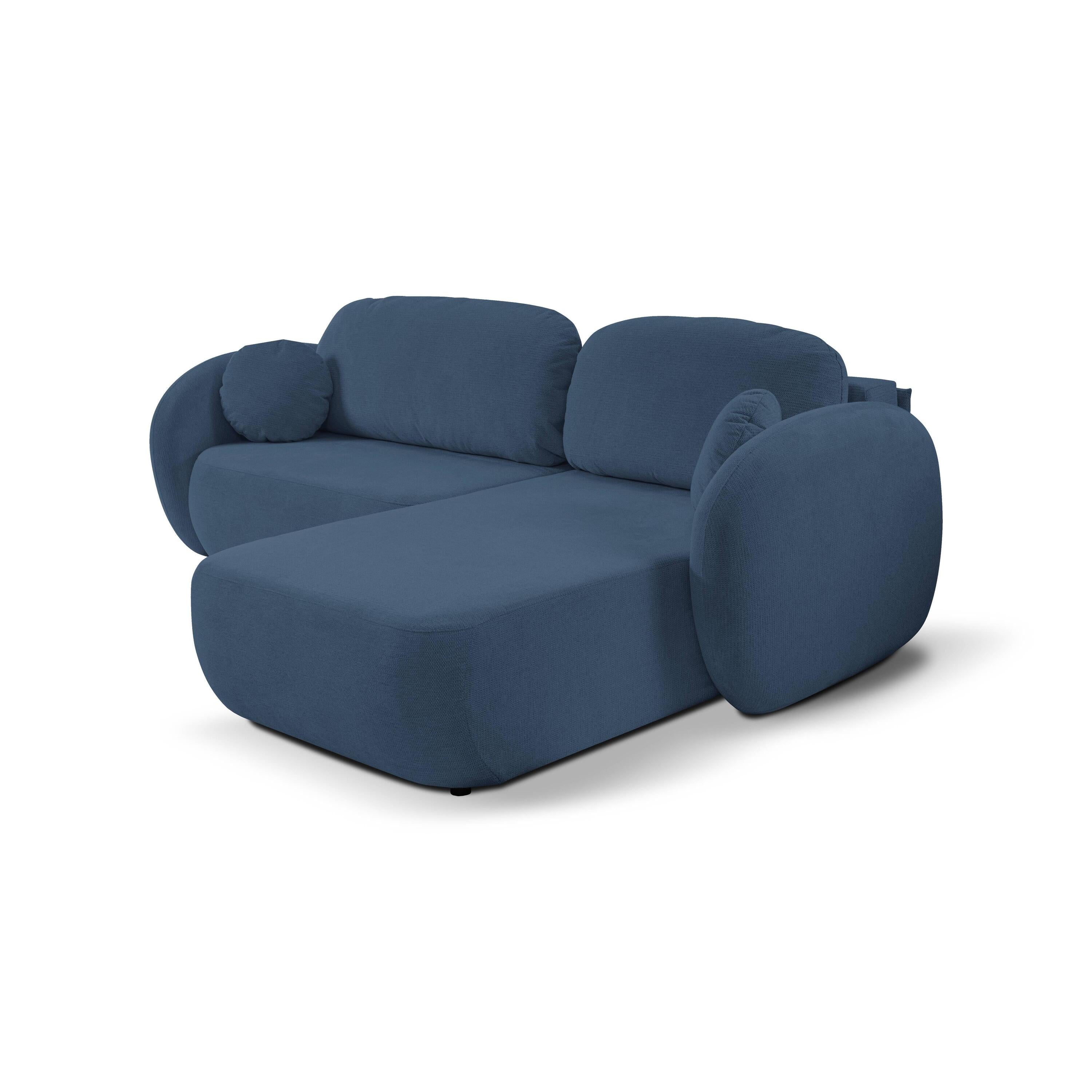 Blokker Orin Hoekbank Rechts met Slaapfunctie - Chenille - Blauw