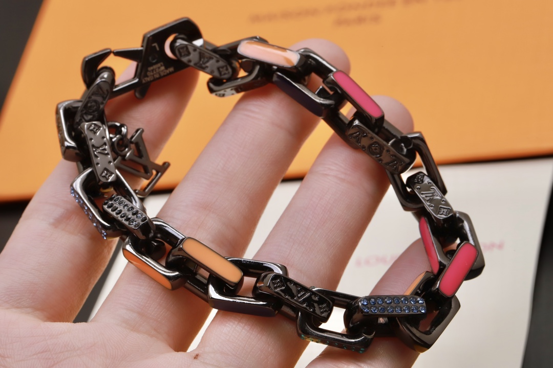 Louis Vuitton Black Gold Monogram Bracelet - Original Replica Club