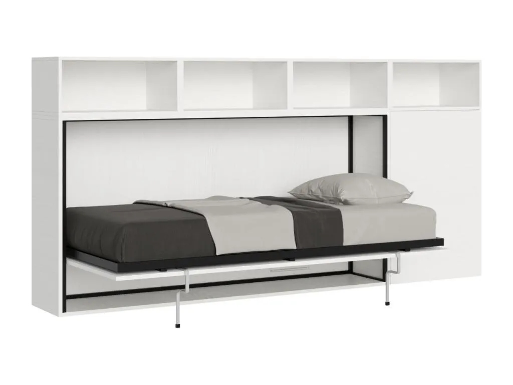 Cama abatible horizontal Decoesp blanca 85x185 cm con contenedor A- 89135VSPE