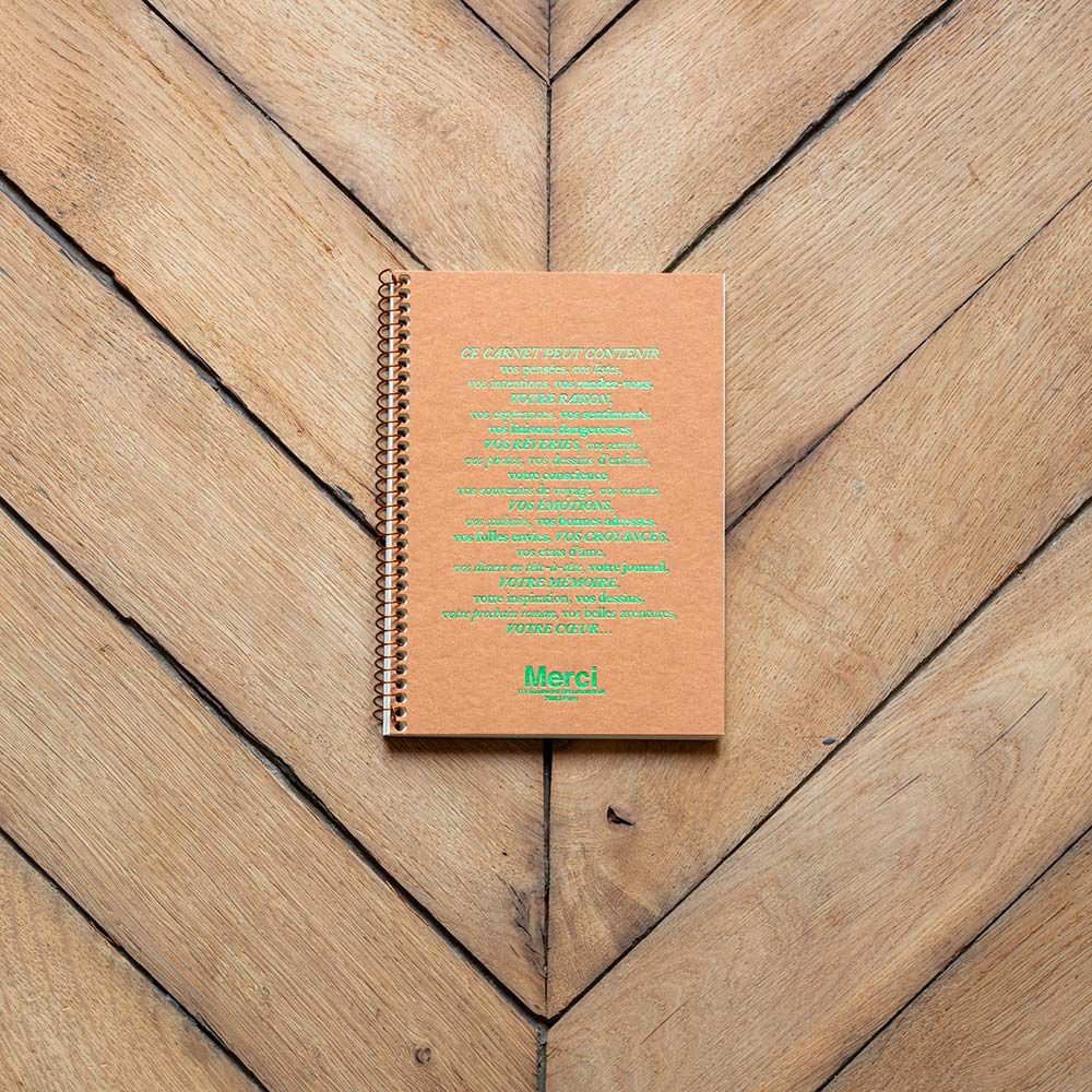Carnet A5 à spirale - Kraft & Vert