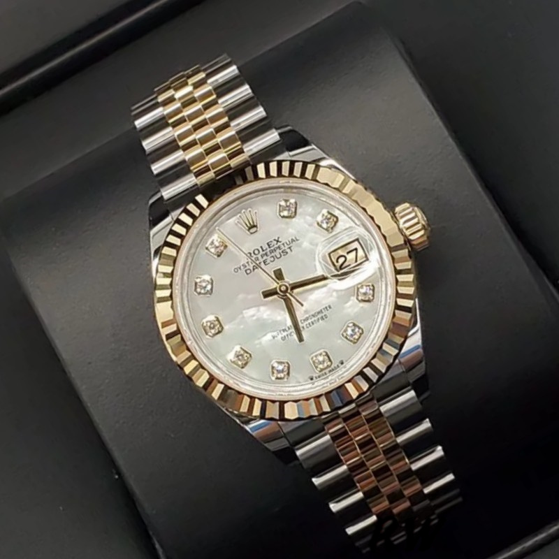Rolex Datejust 279173 Mother Of Pearl Diamond Dial Fluted Bezel 28mm Lady Replica Watch
