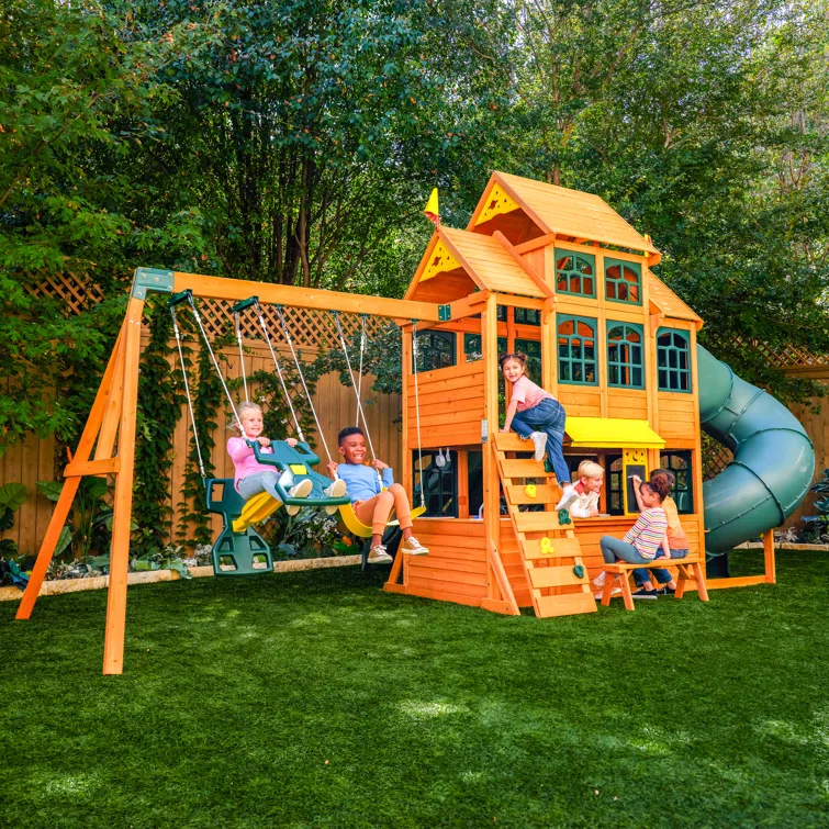 WAYFAIR Falcon Ridge Wooden Swing Set