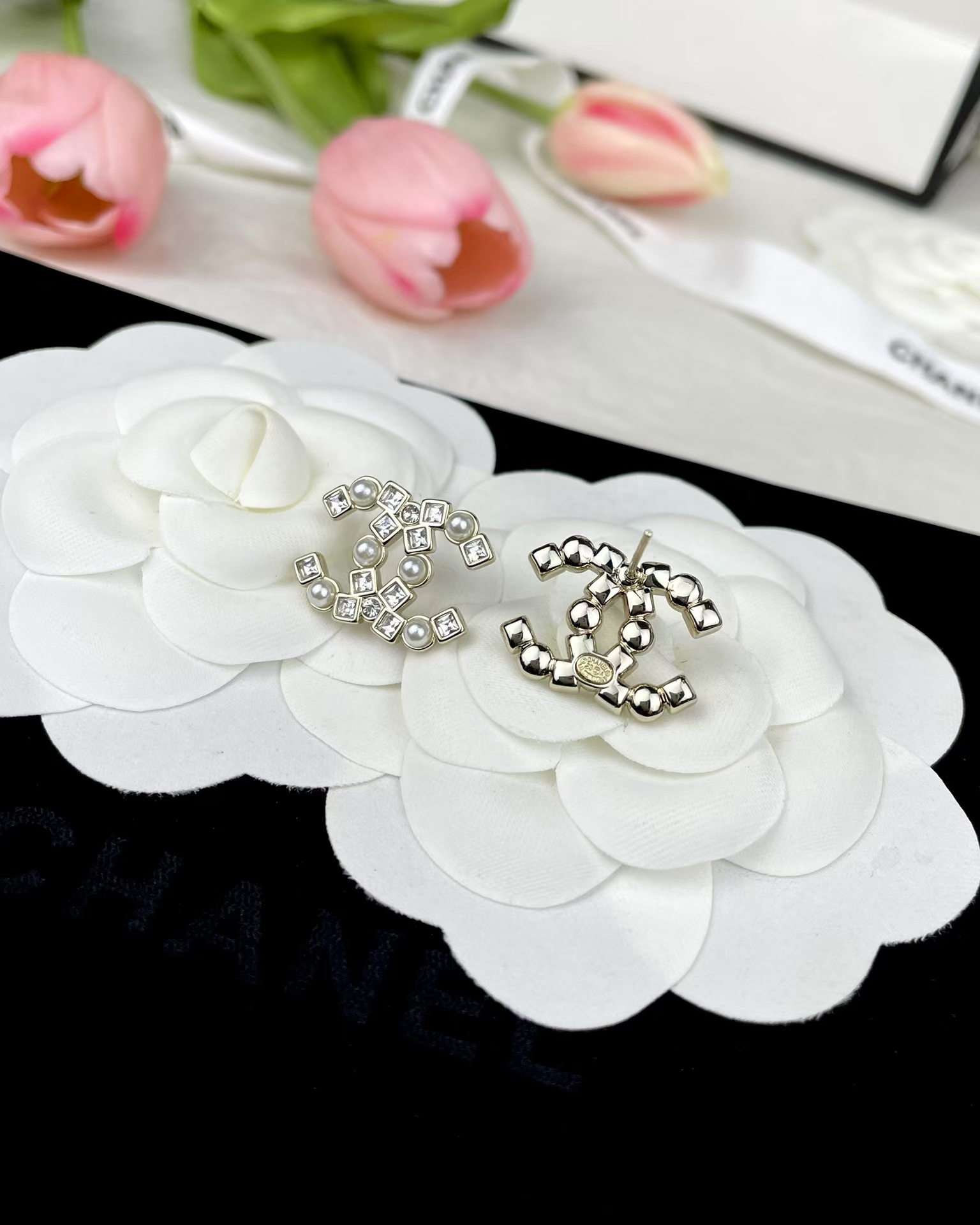 Chanel Pearl and Diamond Paved Earring Stud - Original Replica Club