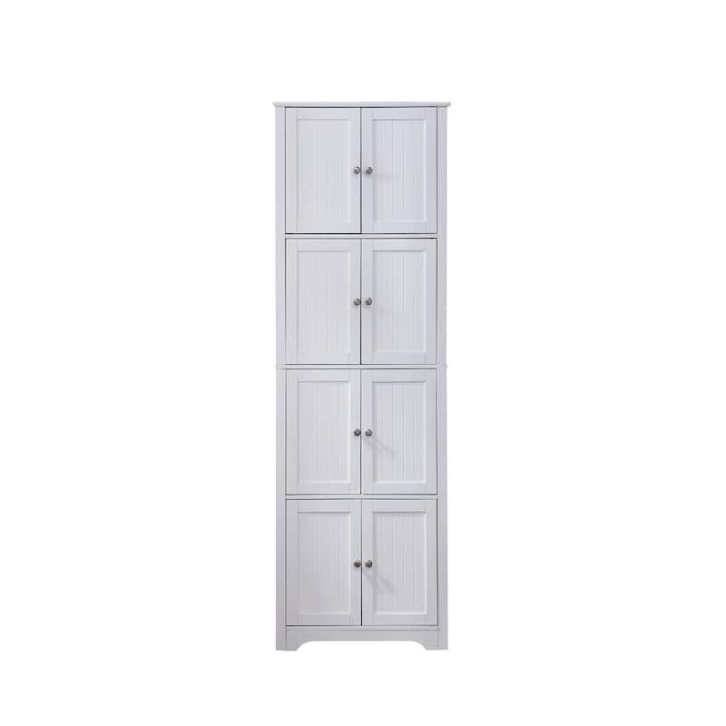 Armario de Almacenaje de Esquina en Acabado Blanco de 68 in. de Alto con 4 Estantes y 8 Puertas PINPAI kz3828595