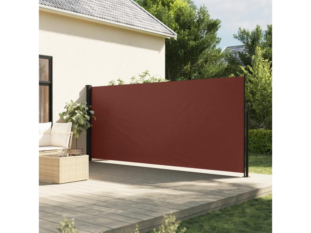 Toldo lateral retráctil marrón 160x600 cm