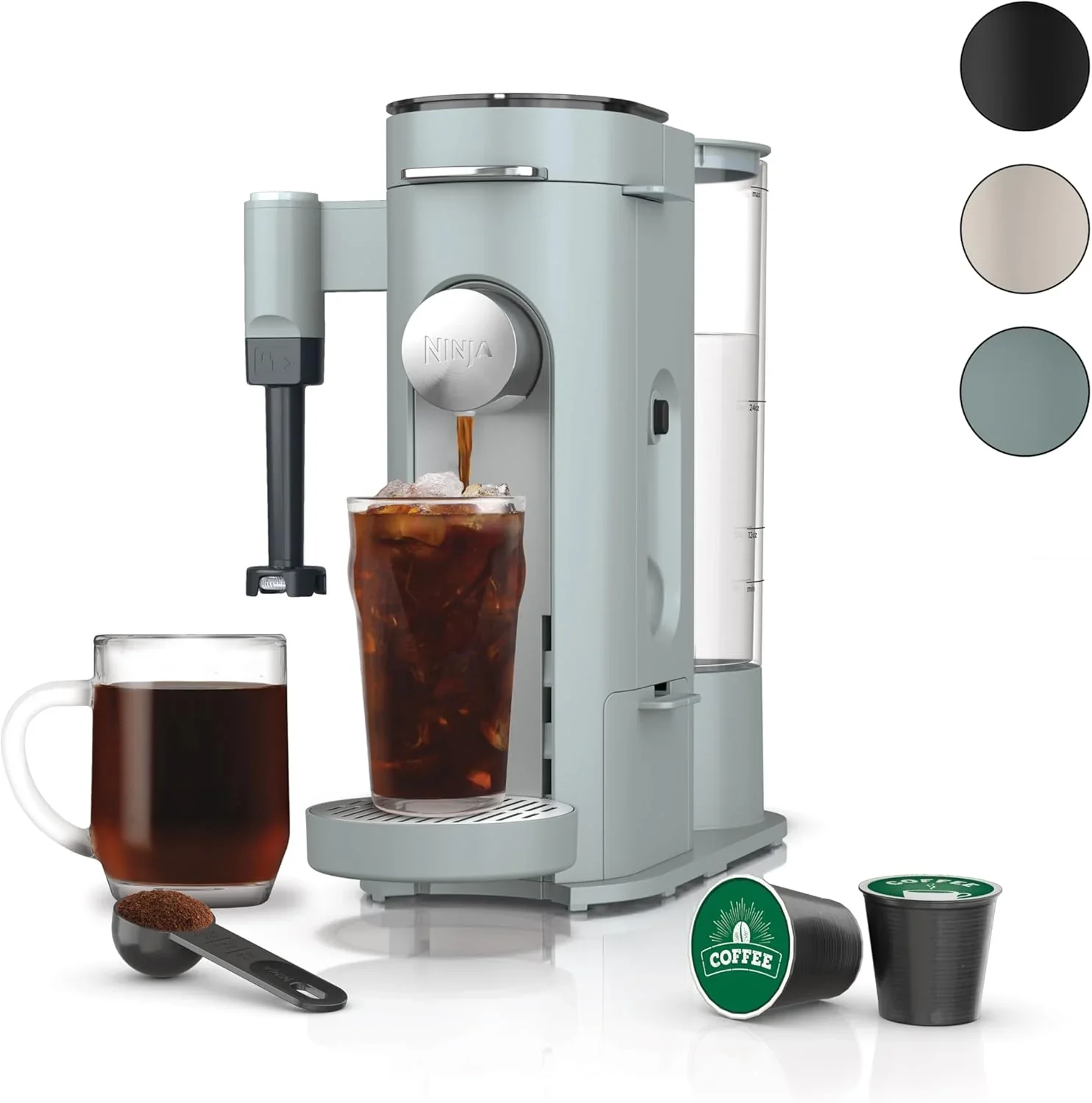 Ninja Coffee Maker Single Cup Brews with pods and grounds K-Cup compatible 4 brewing methods