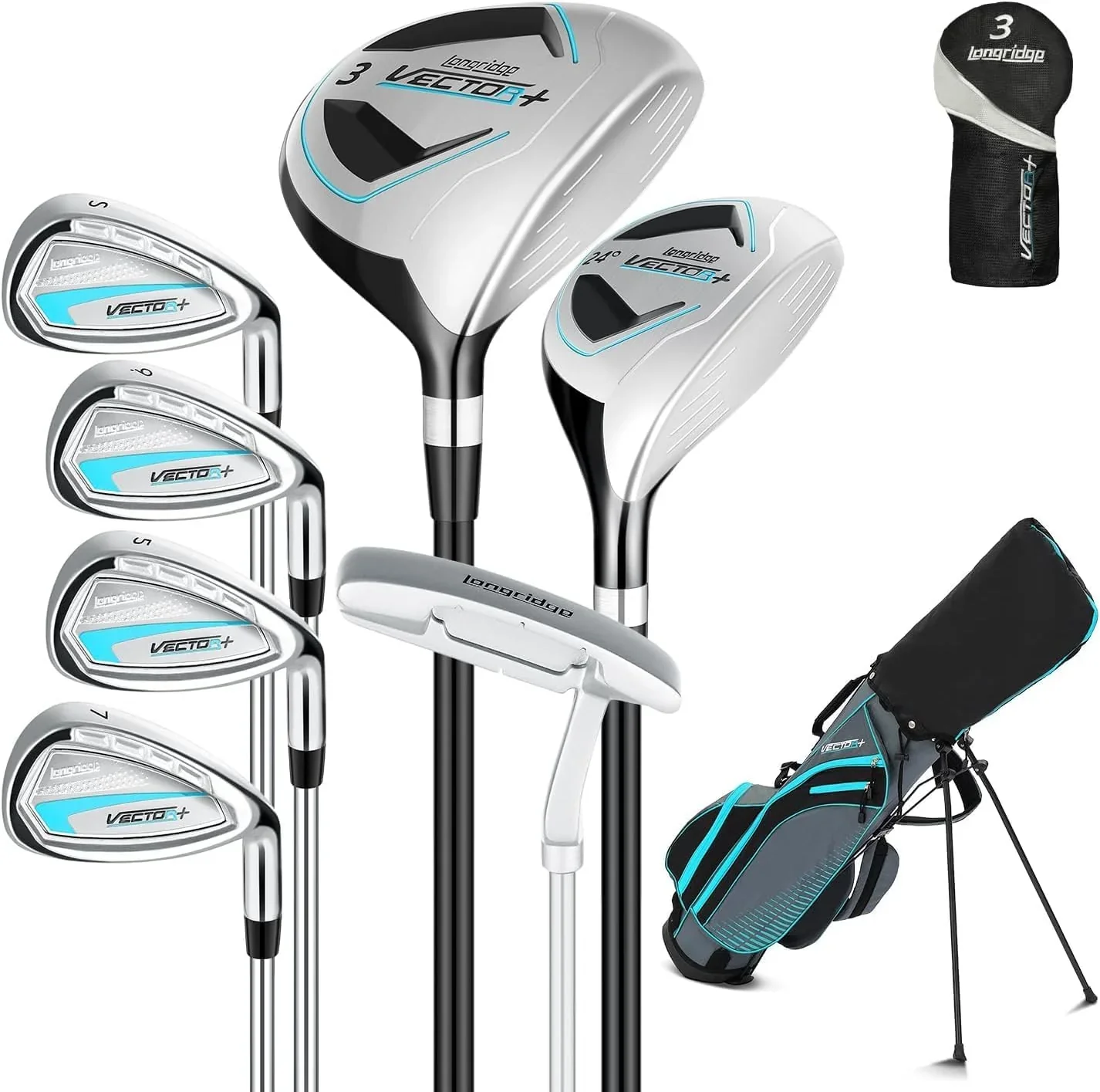 XDriveMax Complete Men's Golf Club Set With Stand Bag and Rain Cover - Left Hand Red