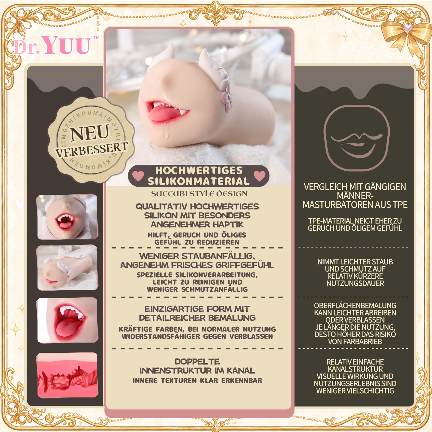 Dr.YUU Succubus Mund-Masturbator aus Silikon | Versand aus Asien – Lieferzeit ca. 10-18 Werktage - DR.YUU™
