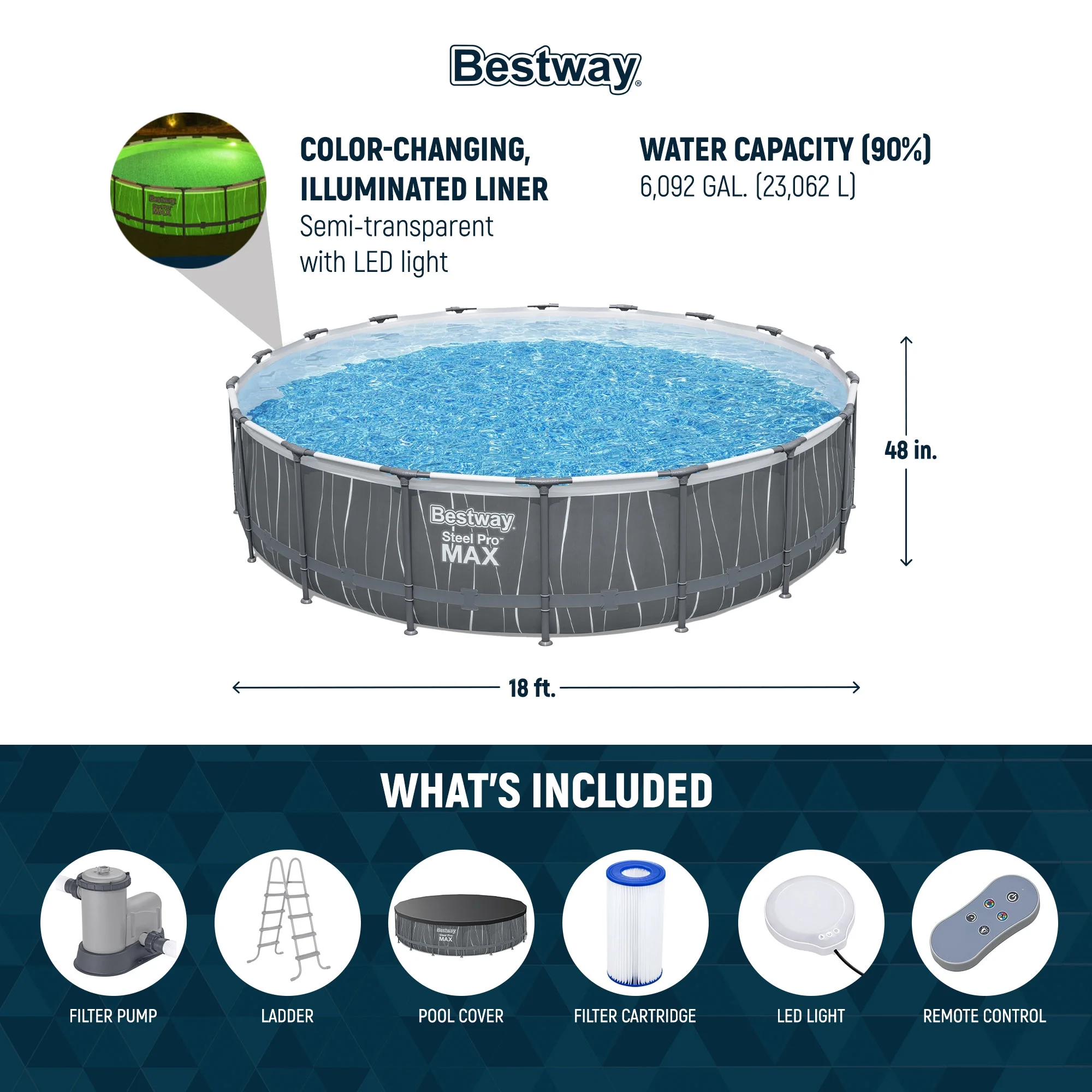 Bestway Steel Pro MAX 12' x 30" Above Ground Outdoor Swimming Pool Set - Image 34