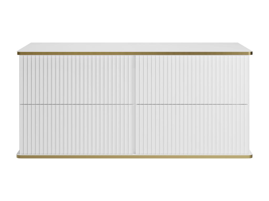 Mueble flotante de lavabo con rayas doradas - blanco - 120 cm - KELIZA