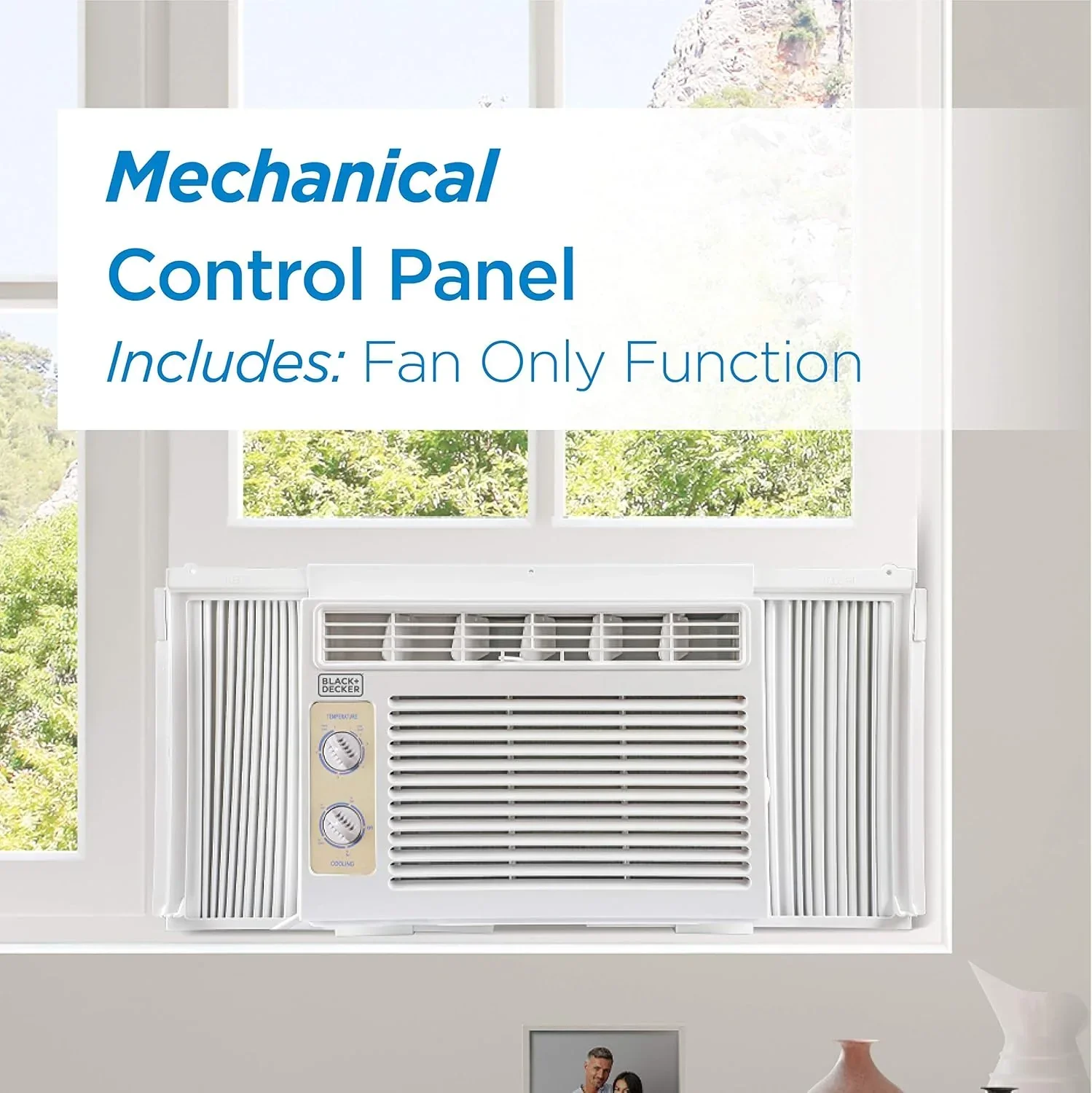 BLACK+DECKER Window Air Conditioner 5000 BTU Cools Up to 150 Square Feet AC Mechanical Controls