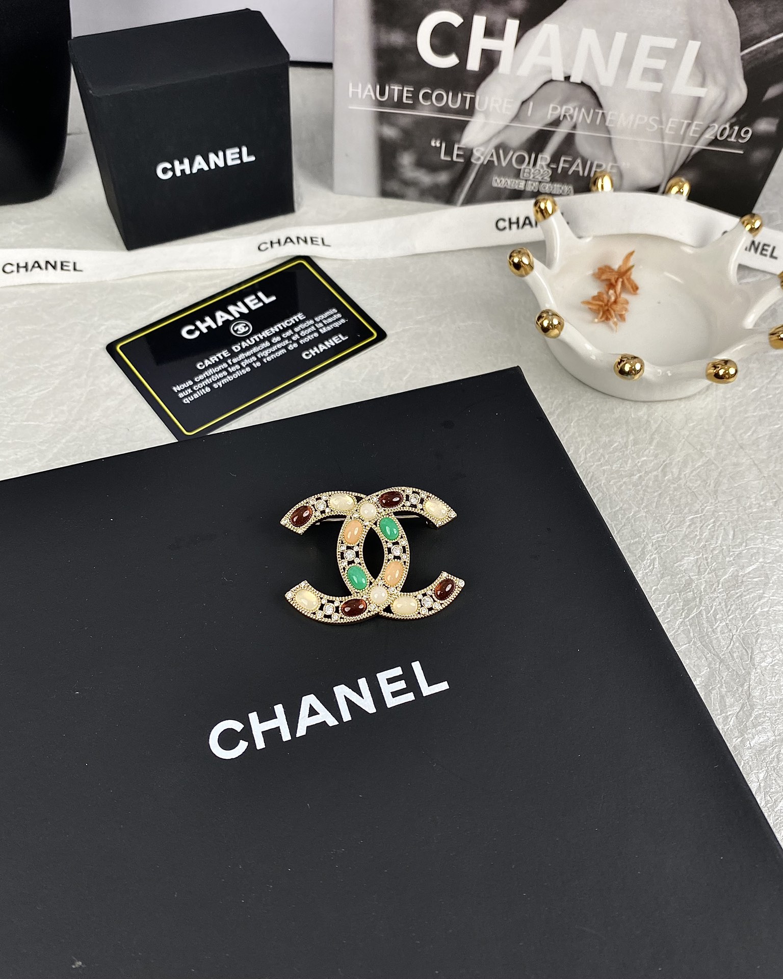 Vintage Chanel Multigem Brooch - Original Replica Club